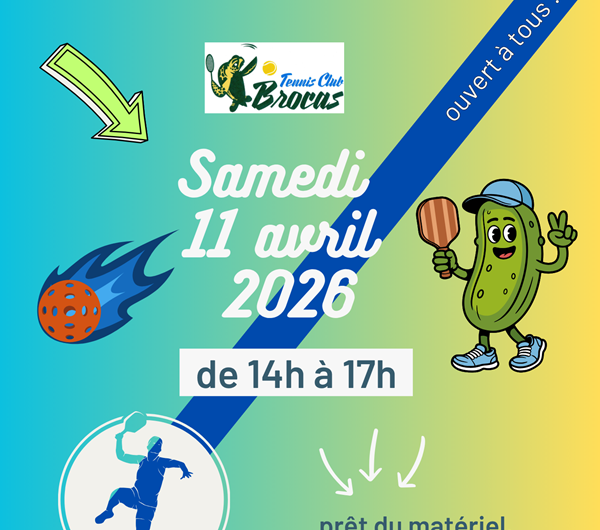 Affiche Initiation au Pickleball Sport Annonce Evènement Noir Blanc Jaune Gris Photo Illustration Moderne  – 1