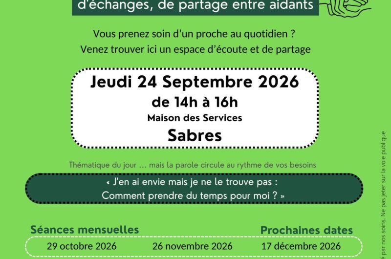 Cercle des aidants du 24.09.2026 à Sabres