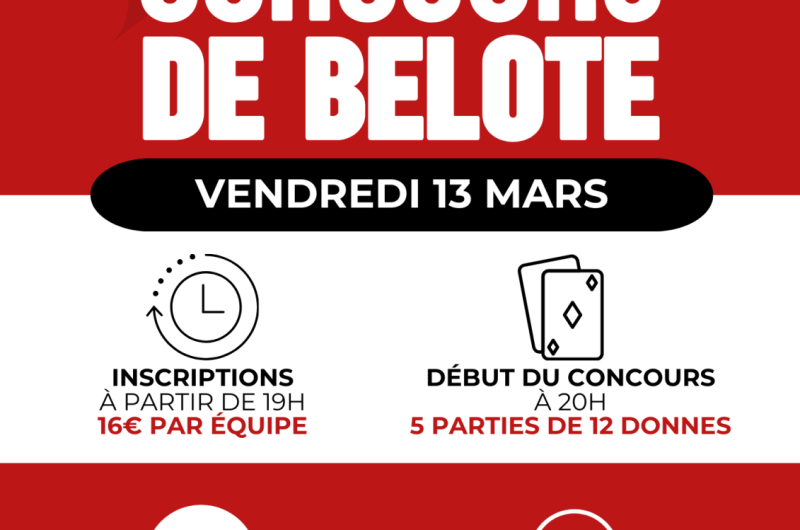 concours de belote 13 MARS