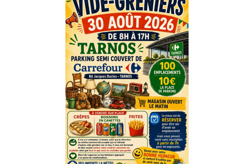 Retouches visuels Tourinsoft animations – vide grenier Tarnos